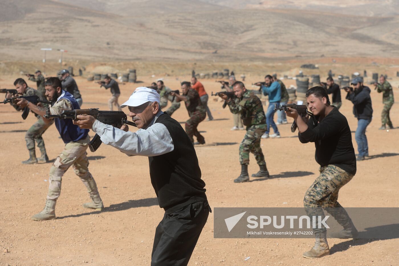 Self-defense fighters' training center in Syria