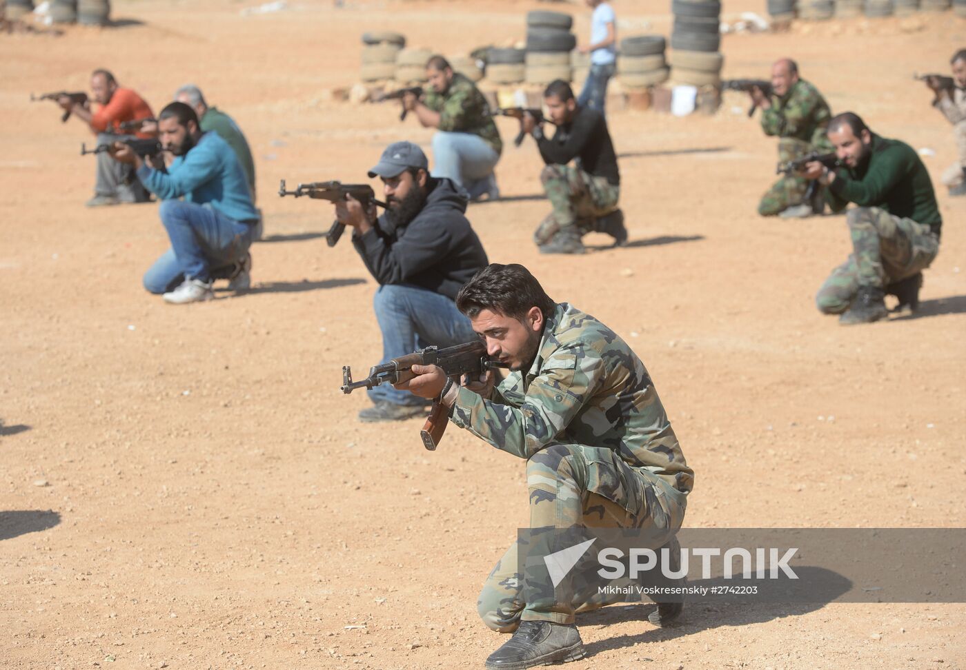 Self-defense fighters' training center in Syria