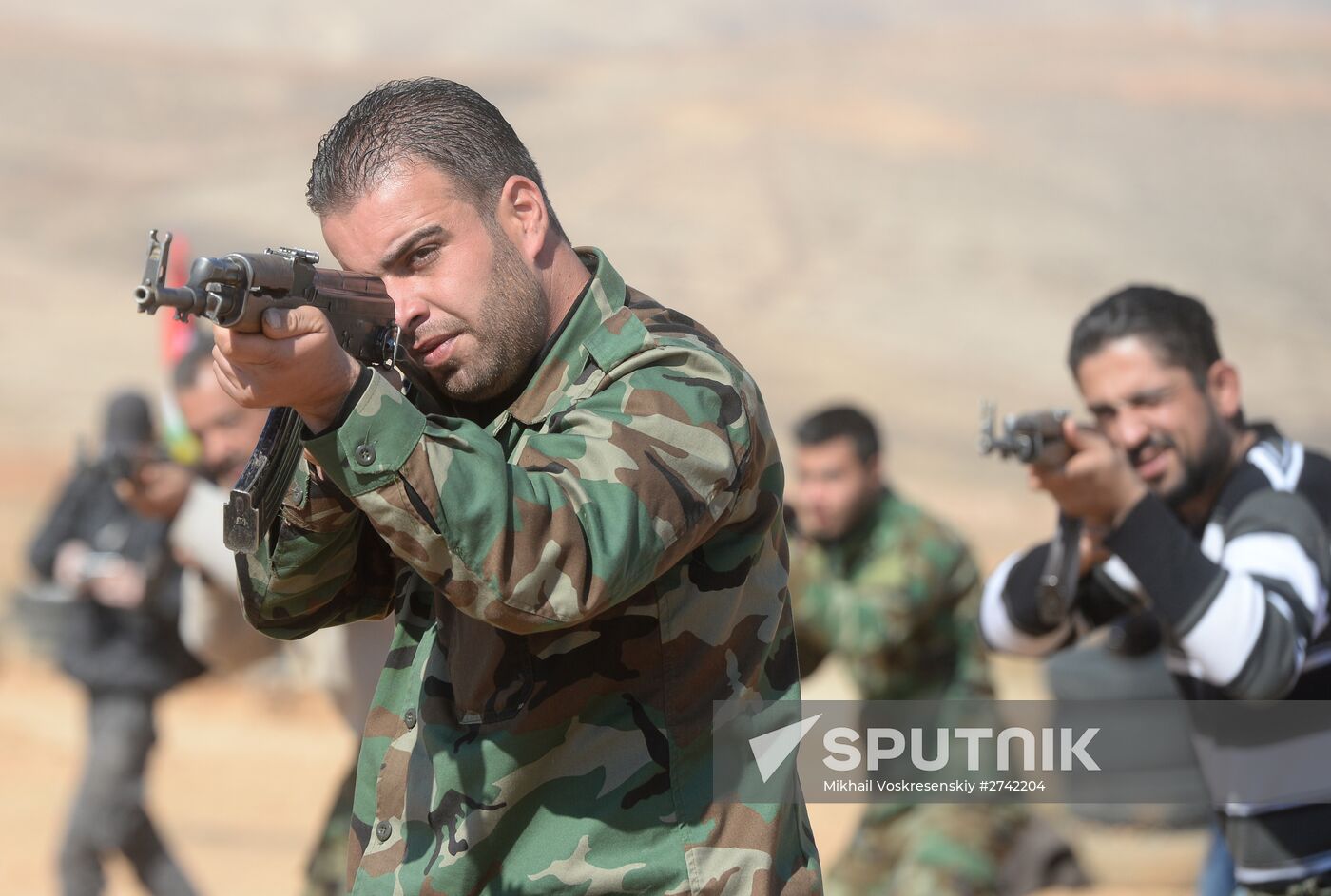 Self-defense fighters' training center in Syria