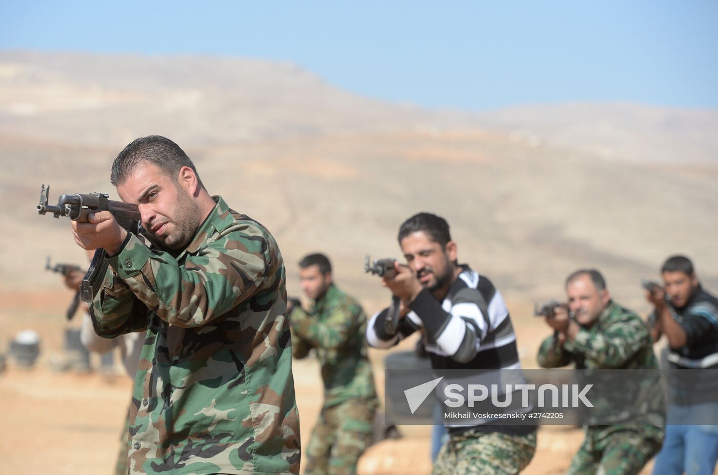 Self-defense fighters' training center in Syria