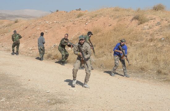 Self-defense fighters' training center in Syria