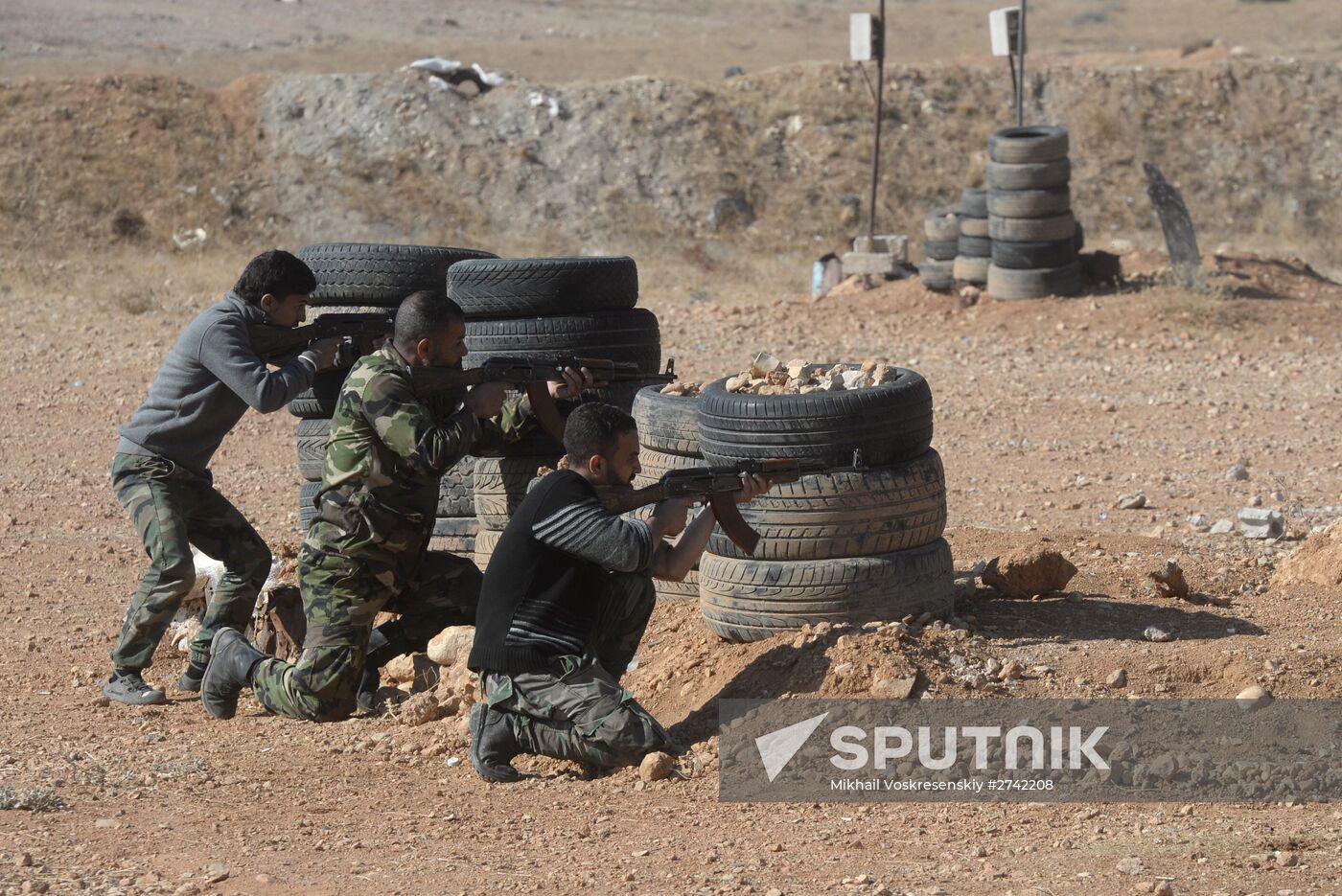 Self-defense fighters' training center in Syria