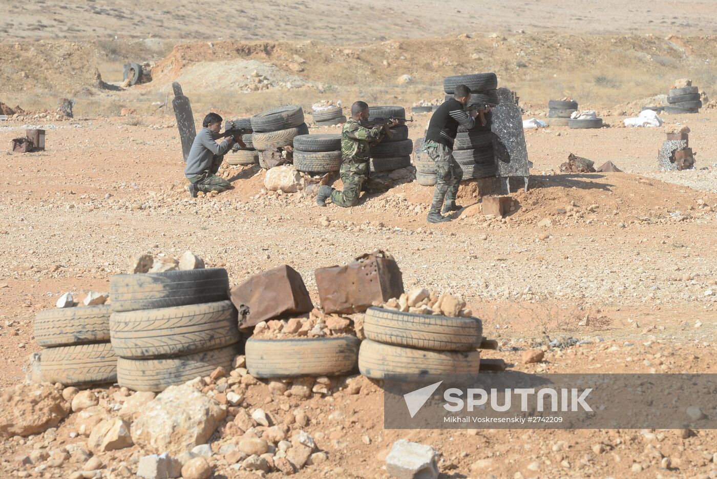 Self-defense fighters' training center in Syria