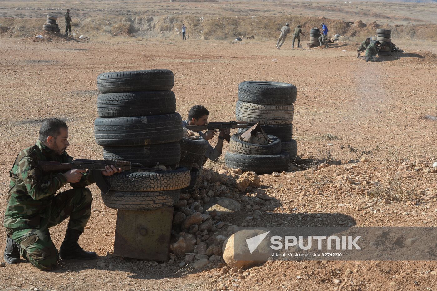 Self-defense fighters' training center in Syria