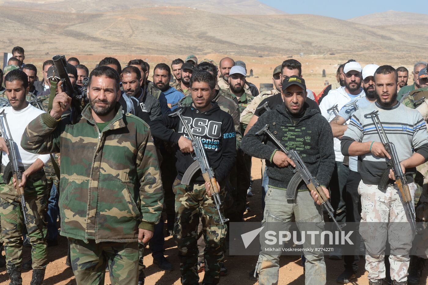 Self-defense fighters' training center in Syria