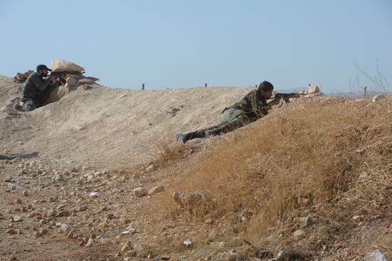 Self-defense fighters' training center in Syria