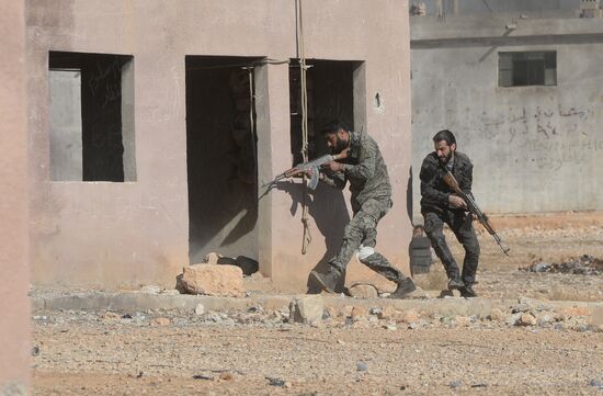 Self-defense fighters' training center in Syria
