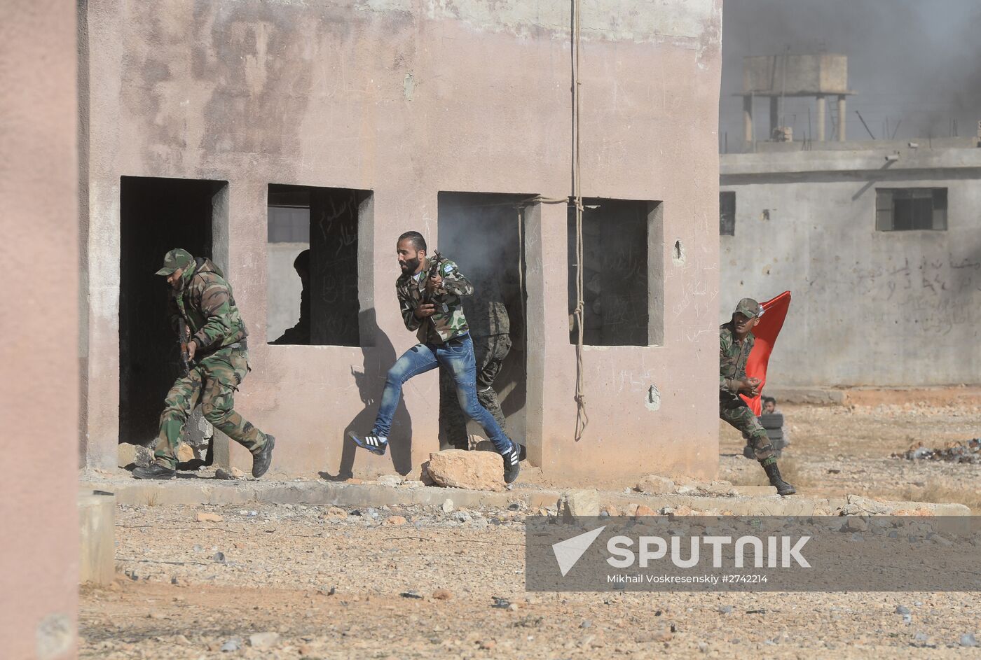 Self-defense fighters' training center in Syria