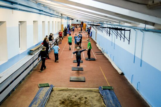 Track and field training in Veliky Novgorod