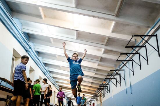Track and field training in Veliky Novgorod