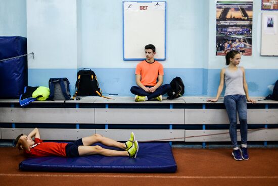 Track and field training in Veliky Novgorod