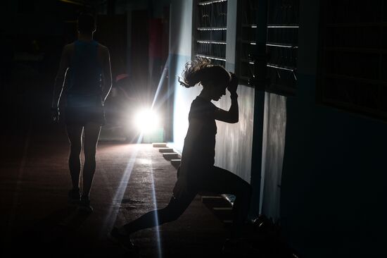 Track and field training in Veliky Novgorod