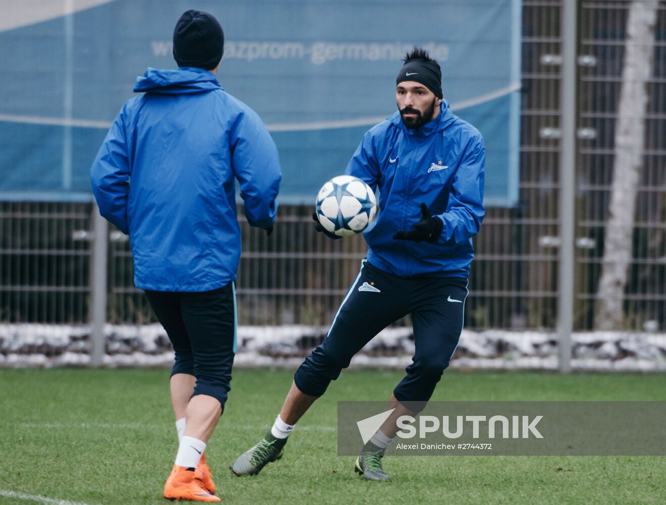 Football. UEFA Champions League. FC Zenit's training session