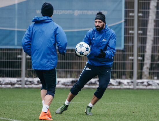 Football. UEFA Champions League. FC Zenit's training session