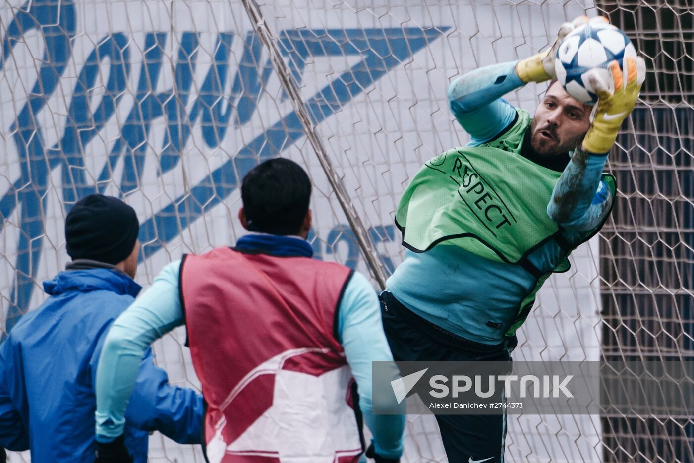 Football. UEFA Champions League. FC Zenit's training session