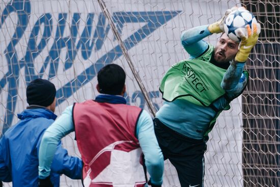 Football. UEFA Champions League. FC Zenit's training session