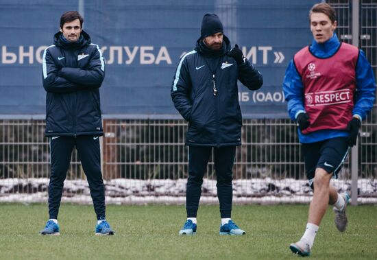 Football. UEFA Champions League. FC Zenit's training session