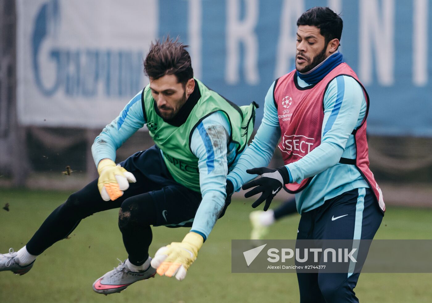 Football. UEFA Champions League. FC Zenit's training session