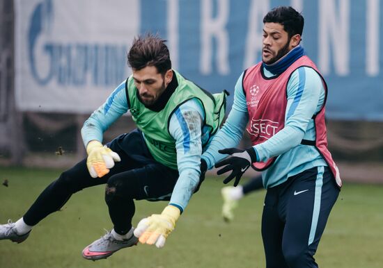 Football. UEFA Champions League. FC Zenit's training session