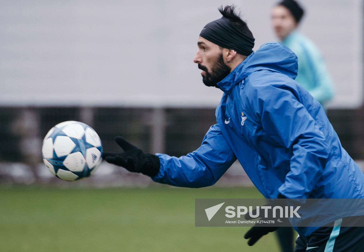 Football. UEFA Champions League. FC Zenit's training session