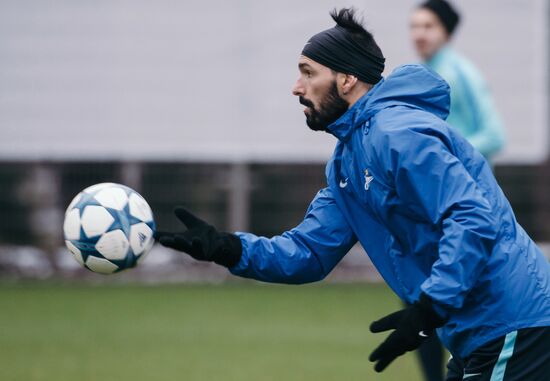 Football. UEFA Champions League. FC Zenit's training session