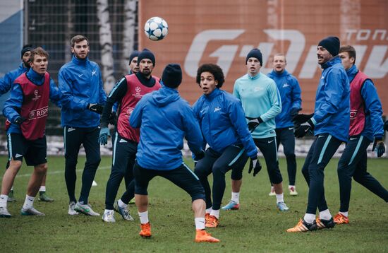 Football. UEFA Champions League. FC Zenit's training session