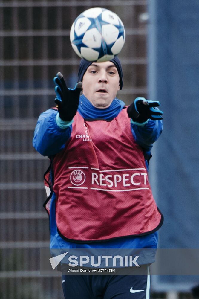 Football. UEFA Champions League. FC Zenit's training session