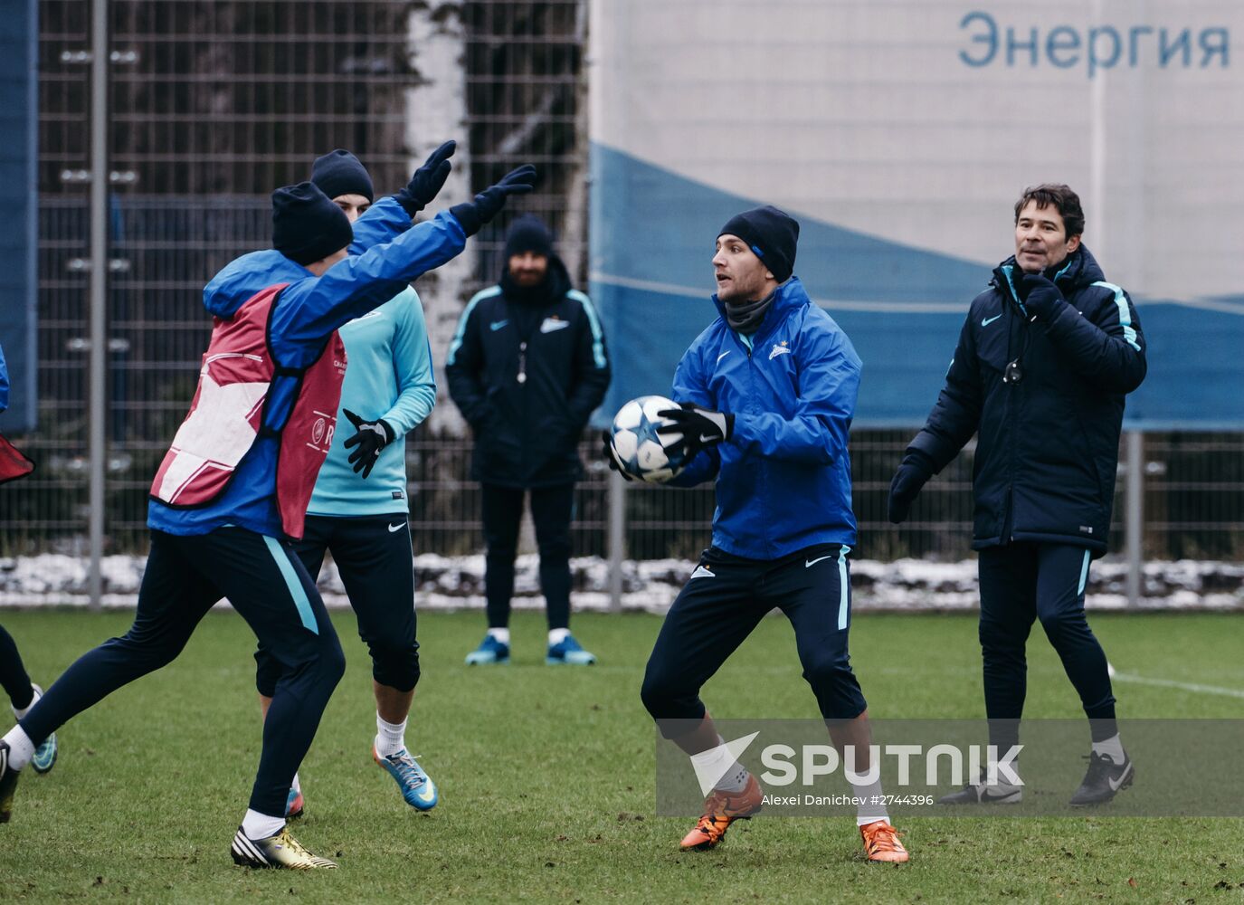 Football. UEFA Champions League. FC Zenit's training session