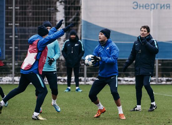 Football. UEFA Champions League. FC Zenit's training session