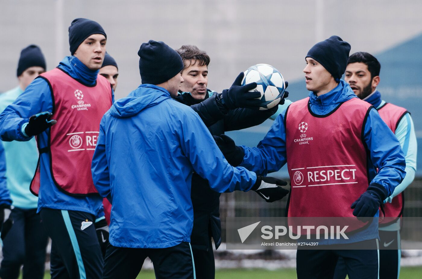 Football. UEFA Champions League. FC Zenit's training session
