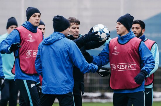 Football. UEFA Champions League. FC Zenit's training session