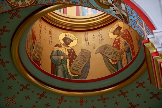 Wall painting in Cathedral of Christ the Savior in Kaliningrad