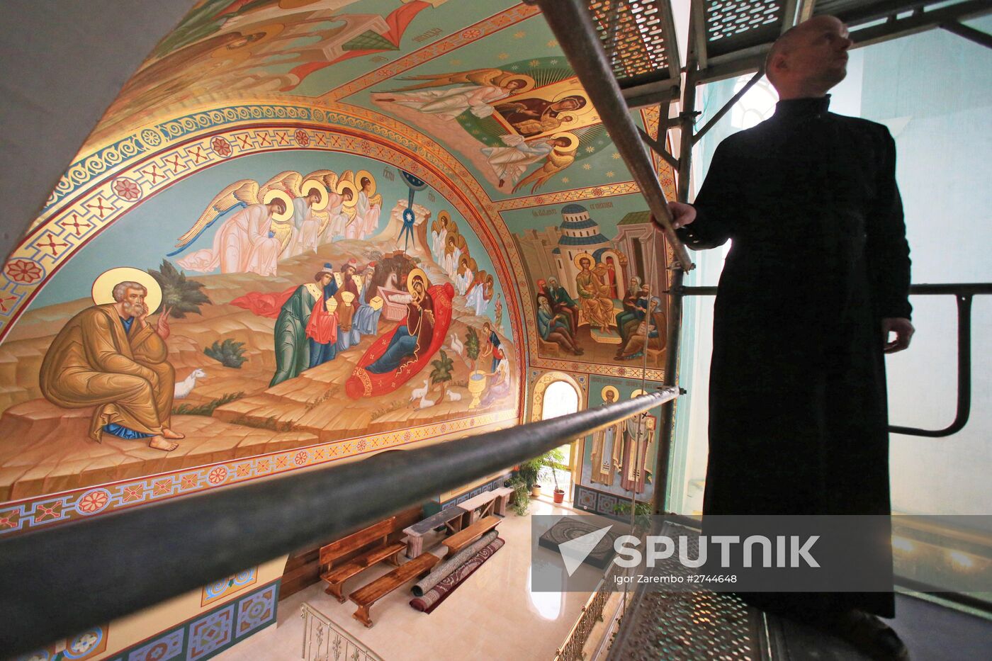 Wall painting in Cathedral of Christ the Savior in Kaliningrad