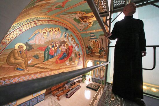 Wall painting in Cathedral of Christ the Savior in Kaliningrad