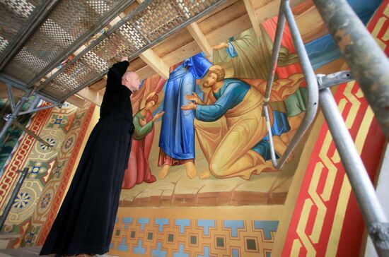 Wall painting in Cathedral of Christ the Savior in Kaliningrad