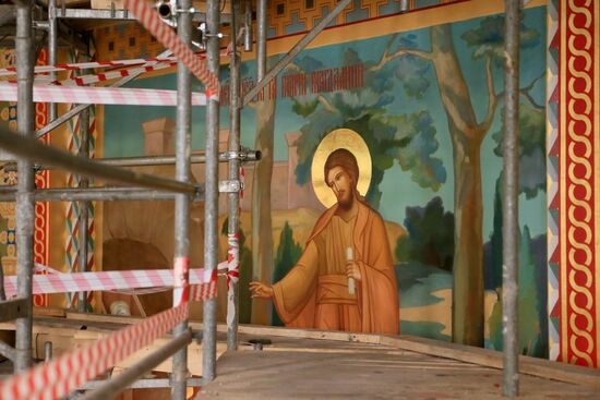 Wall painting in Cathedral of Christ the Savior in Kaliningrad