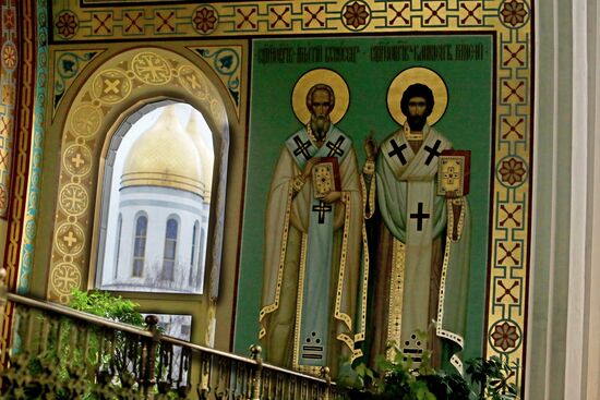 Wall painting in Cathedral of Christ the Savior in Kaliningrad