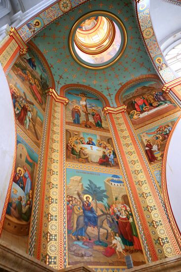 Wall painting in Cathedral of Christ the Savior in Kaliningrad