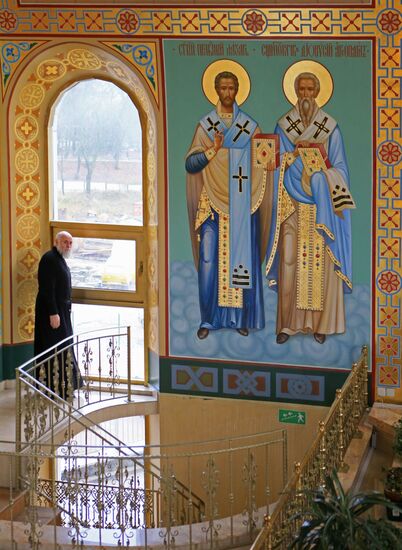 Wall painting in Cathedral of Christ the Savior in Kaliningrad
