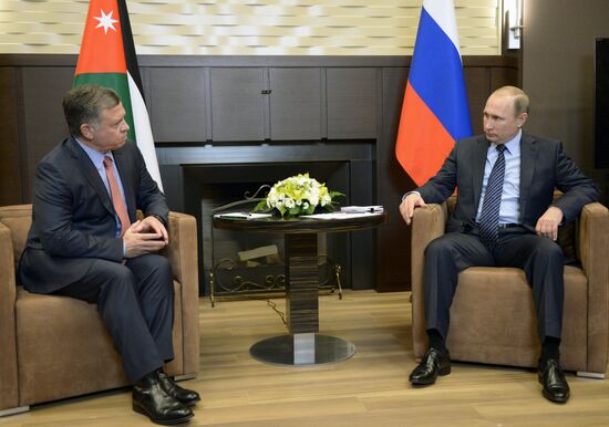Russian President Vladimir Putin meets with King Abdullah II of Jordan