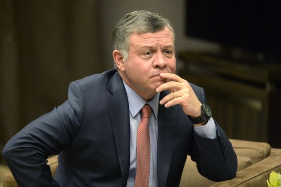 Russian President Vladimir Putin meets with King Abdullah II of Jordan