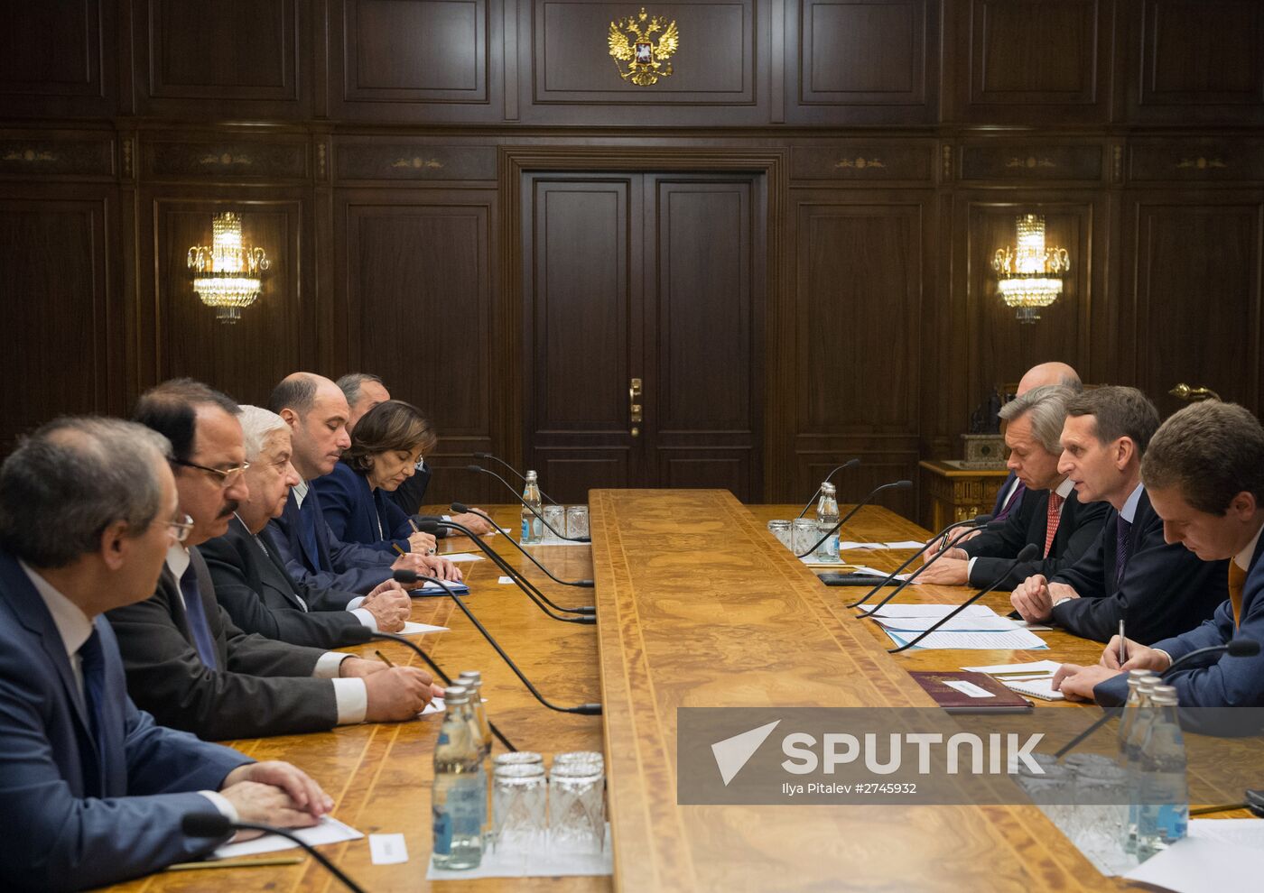 State Duma Speaker Sergei Naryshkin meets with Syrian Foreign Minister Walid Muallem
