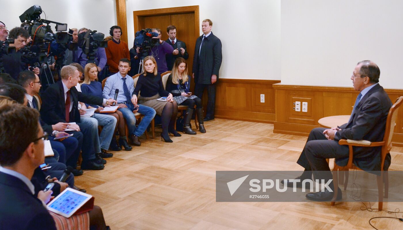 Russian Foreign Minister Sergei Lavrov's interview to Russian and foreign media