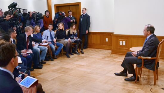 Russian Foreign Minister Sergei Lavrov's interview to Russian and foreign media