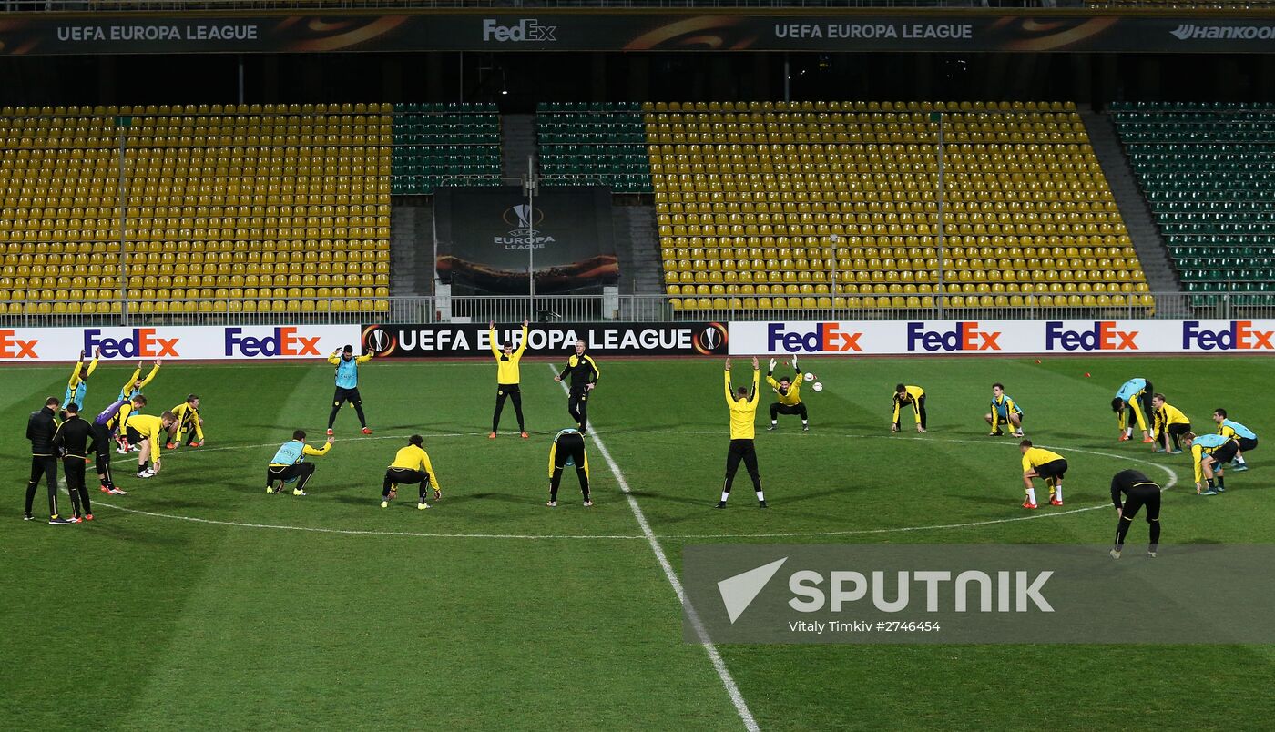 UEFA Europa League. FC Borussia Dortmund holds training session