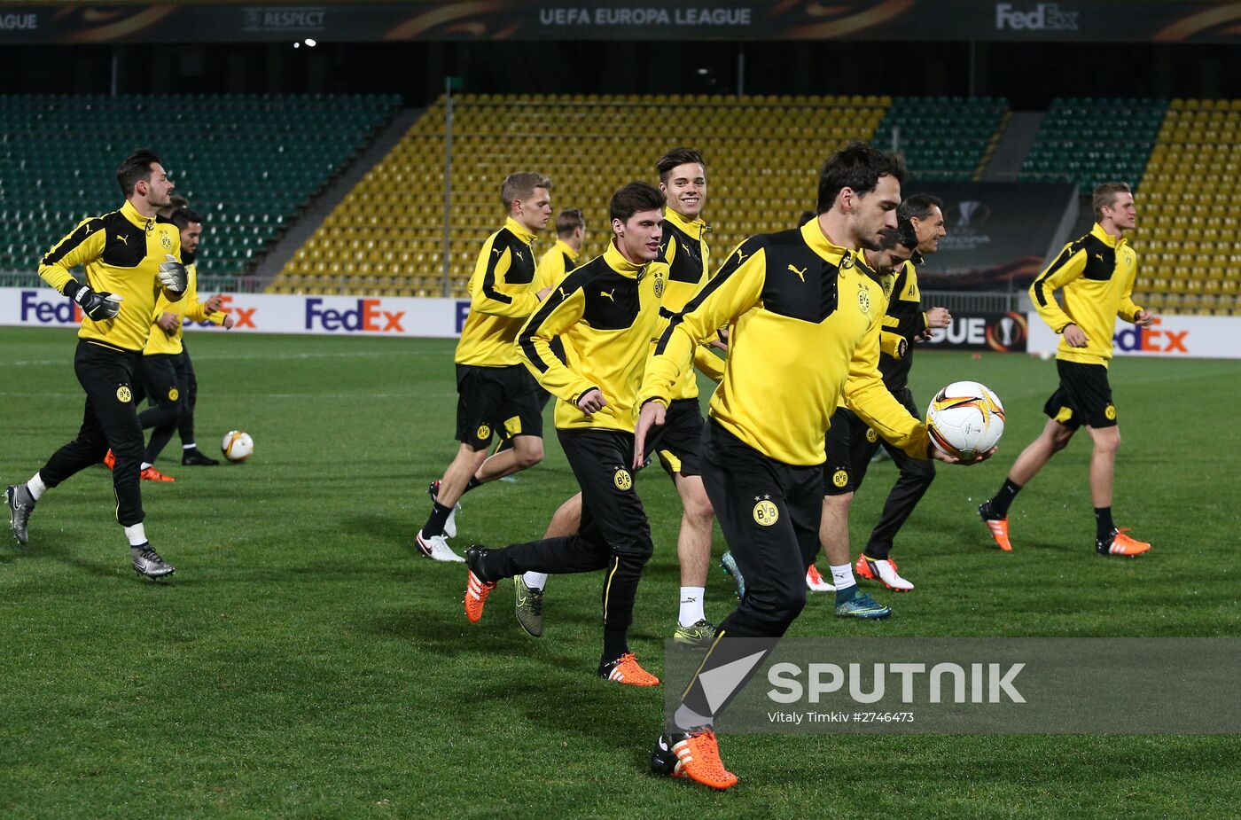 UEFA Europa League. FC Borussia Dortmund holds training session