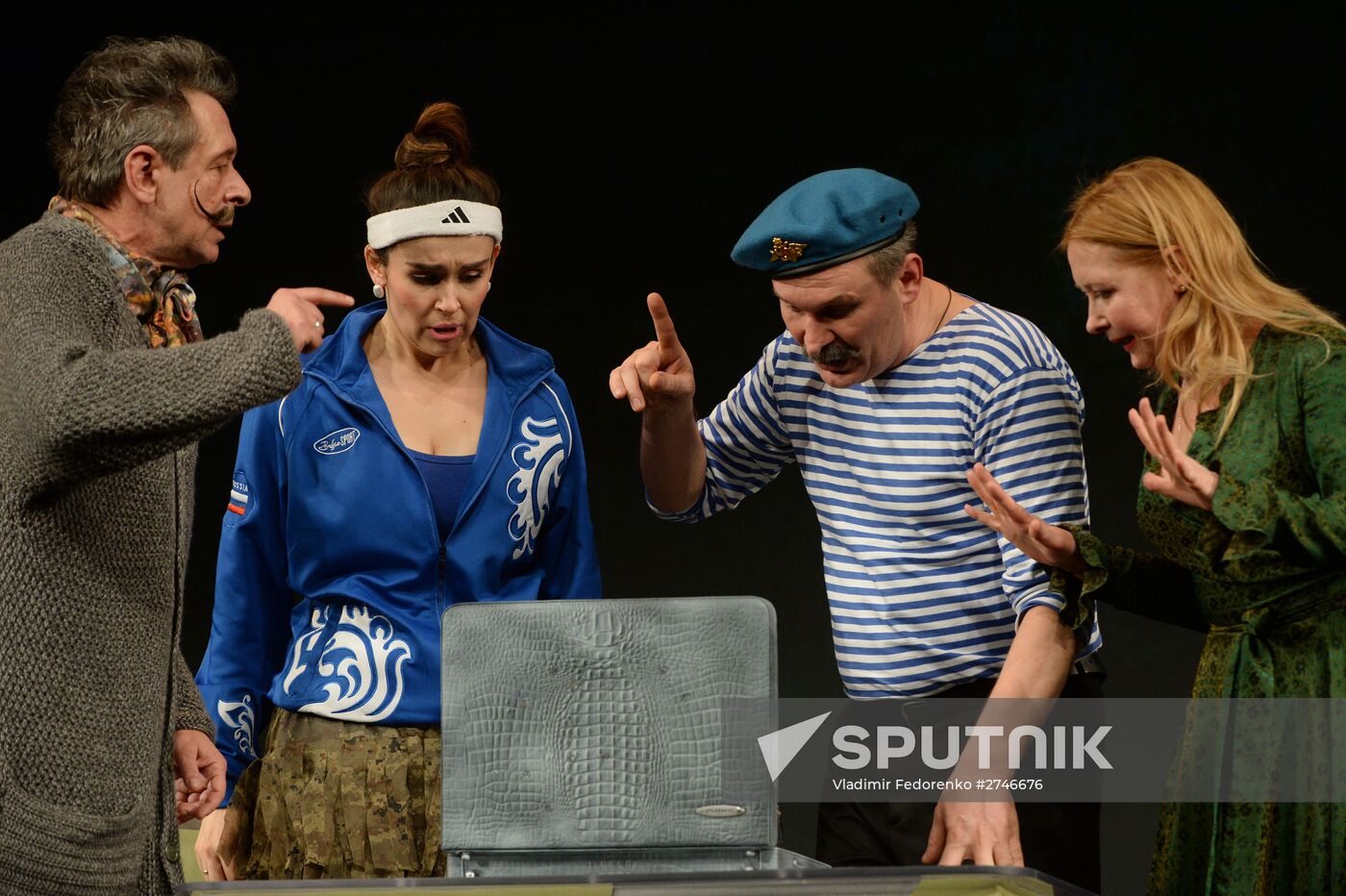 Dress rehearsal of the play 'Briefcase' at Moscow's Satire Theater