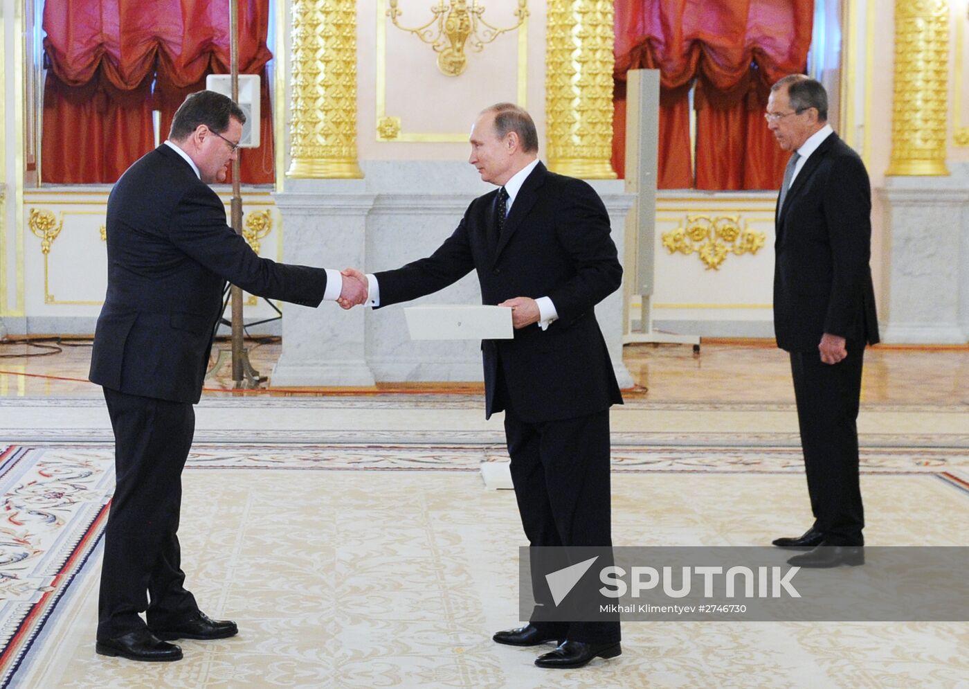 Russian President Vladimir Putin receives credentials from ambassadors of 15 countries