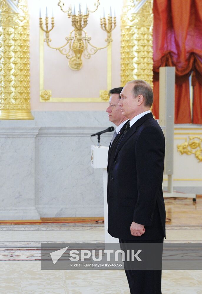 Russian President Vladimir Putin receives credentials from ambassadors of 15 countries