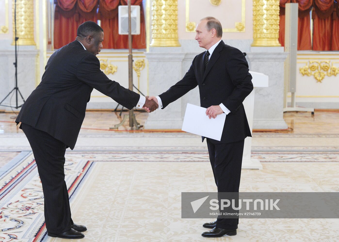 Russian President Vladimir Putin receives credentials from ambassadors of 15 countries